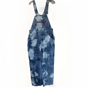 Vtg. Pointer Brand denim overalls  tie dye/ bleached size 38"X32" measured 37X30
